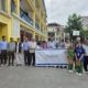 Students, teachers and Rotary participants outside Tri-Padma School during the heart-health essay competition