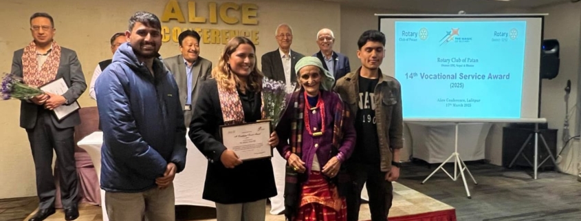 Awardees and Rotary representatives at the fourteenth Vocational Award Programme