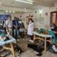 Veterinary team working during the community dog vaccination and sterilisation programme in Harisiddhi