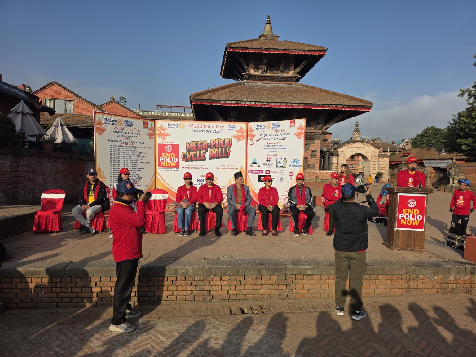 Inauguration of the Mega-Polio Cycle Rally at Bhaktapur Durbar Square on 24 October 2026.